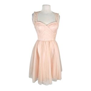 NWT Mori Lee Blush Pink Lace & Tulle Sweetheart Party Dress